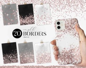 Rose Gold Borders Clipart