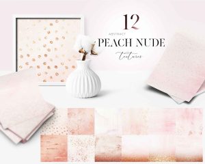 12 Abstract Peach Nude Textures