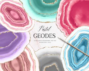 Pastel Geodes Clipart