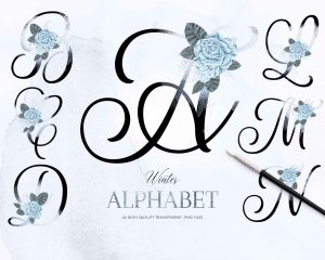 Winter Alphabet Clipart
