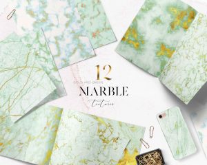 Gold And Green Marble Textures