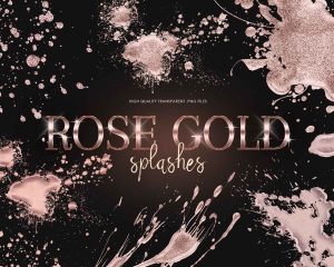 Rose Gold Splashes Clipart