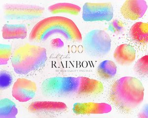 Rainbow Watercolor Clipart