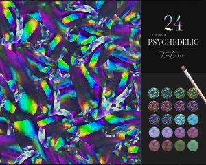 24 Rainbow Psychodelic Textures