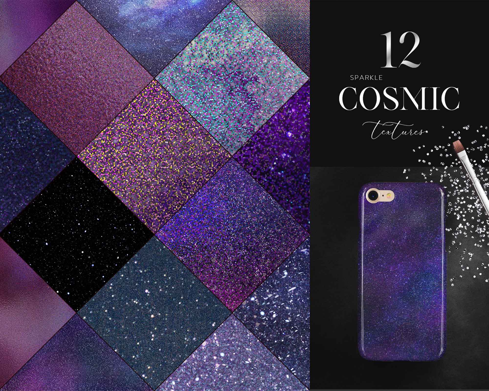 12 Sparkle Cosmic Glitter Textures - Cutergb