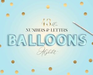 Blue Balloons Alphabet Clipart