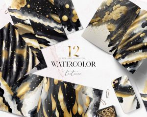 Black And Gold Foil Textures