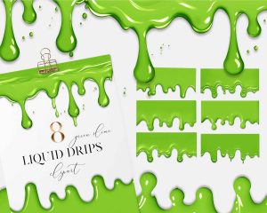Green Slime Liquid Drips Clipart