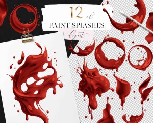 Red Splashes Clipart