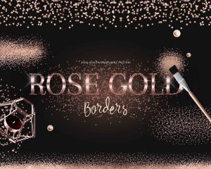 Rose Gold Borders Confetti Clipart