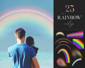 Rainbow Confetti Overlays