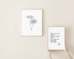 M Letter Digital Wall Art Print