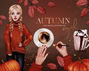 Autumn Girl Clipart