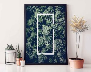 Abstract Triangle Succulents Digital Wall Print