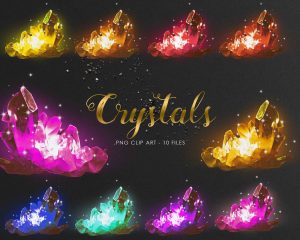 Free Glow Crystals Clipart
