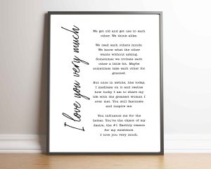 I Love You Handwriting Printable Quote Print
