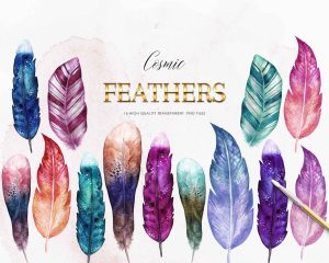 Free Cosmic Feathers Clipart