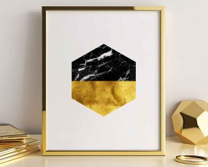Black And Gold Marble Digital Print