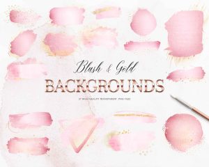 Rose Gold Feathers Clipart