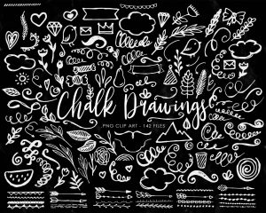 Chalkboard Doodles Hand Draw Clipart