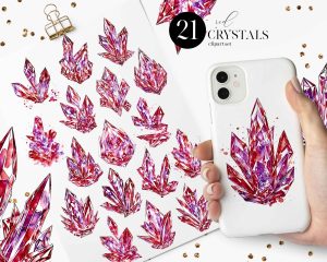 Red Crystals Clipart