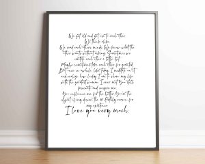 Je Taime Handwriting Digital Wall Art Print