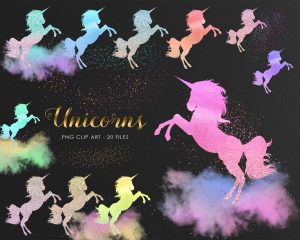 Free Rainbow Unicorns Clipart