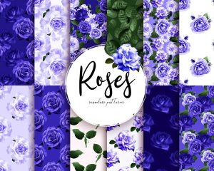 Free Blue Roses Patterns