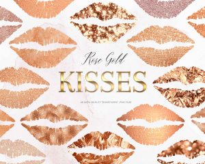 Rose Gold Lips Clipart