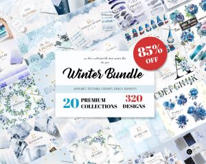 Winter Graphics Bundle, Clipart and Textures