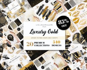 Black And Gold Watercolor Textures
