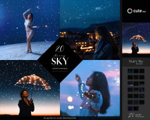 Night Sky Overlays, Starlight Photo Effects, Milky Way