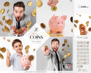 Gold Coins Photo Overlays