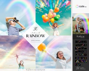Abstract Rainbow Photo Overlays