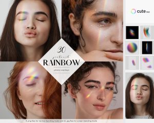 Portrait Rainbow Photo Overlays Clipart
