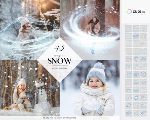 Magic Snow Photo Overlays Clipart