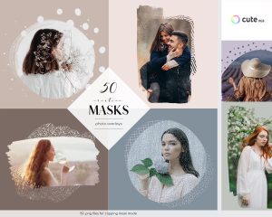 Abstract Masks Photo Overlays Clipart