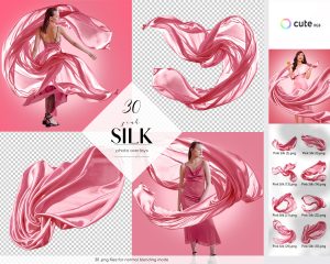 Pink Silk Photo Overlays Clipart
