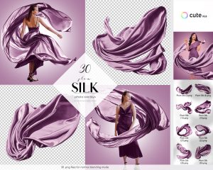 Plum Silk Photo Overlays Clipart
