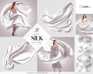 White Silk Photo Overlays Clipart