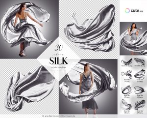 Silver Silk Photo Overlays Clipart