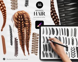 Braided Hair Procreate Brushes