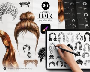 Hair Stamps Procreate Brushes