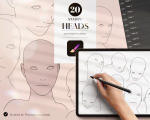 Heads Stamps Procreate Brushes