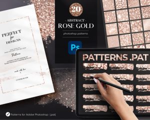 Abstract Rose Gold Photoshop Patterns