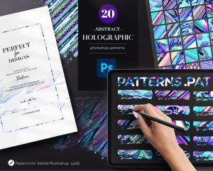 Abstract Holographic Photoshop Patterns