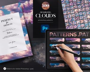 100 Seamless Clouds Photoshop Patterns