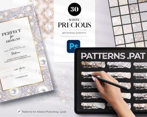 Free White Precious Photoshop Patterns