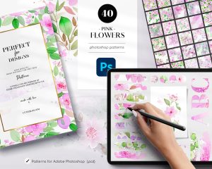 Free Pink Flowers Photoshop Patterns