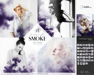 Dark Purple Smoke Overlays